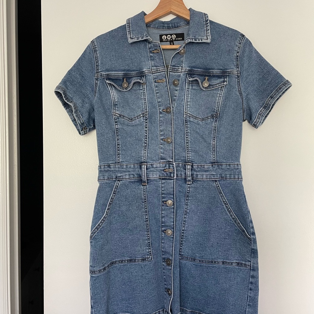 Denim Button-Up Dress